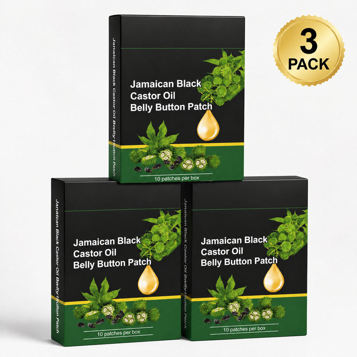 HAIR FERTILIZER Jamaican Black Castor Oil For Belly Button (3 month supply)